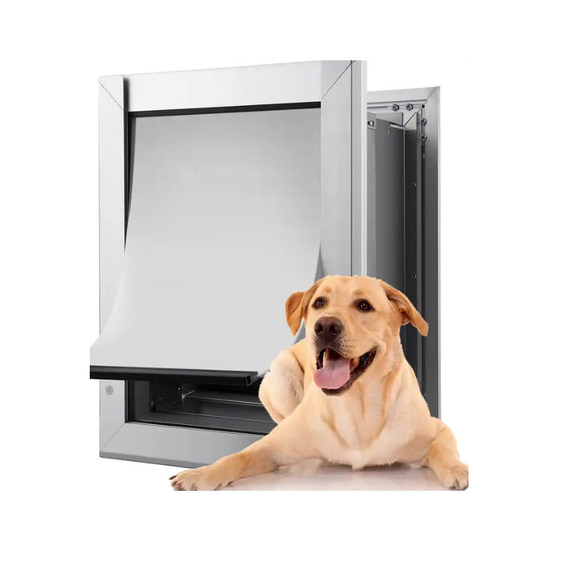 ISO9001 PET Puerta segura de aluminio PET Cuatro puertas de cierre con candado magnético Puerta para perros