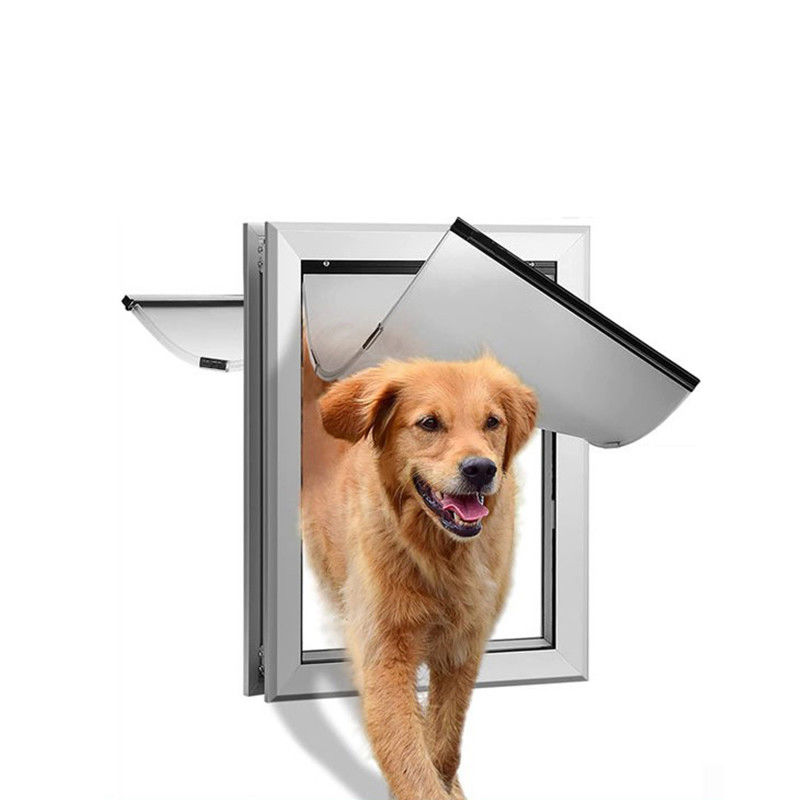 ISO9001 PET Puerta segura de aluminio PET Cuatro puertas de cierre con candado magnético Puerta para perros