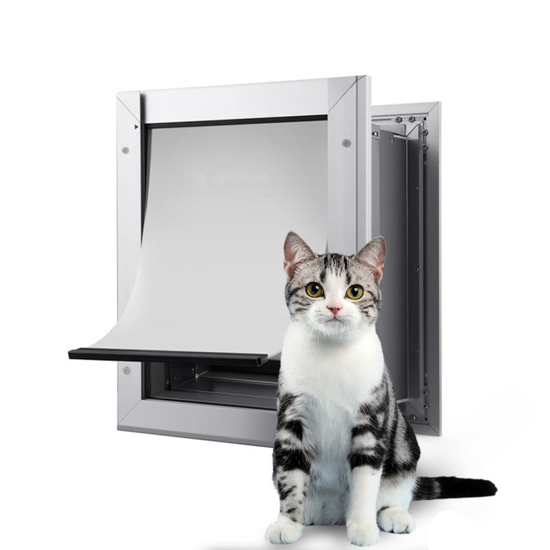ISO9001 PET Puerta segura de aluminio PET Cuatro puertas de cierre con candado magnético Puerta para perros