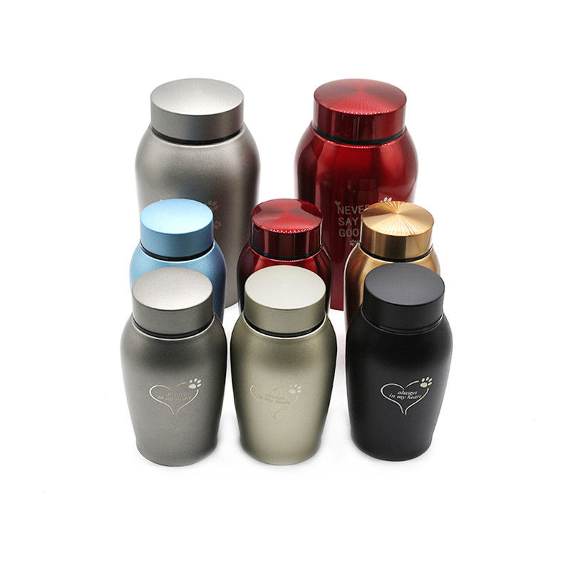 Parte de mecanizado CNC de aluminio personalizado Jar conmemorativo Perro de gato suministros funerarios de acero inoxidable sellado Urna para mascotas